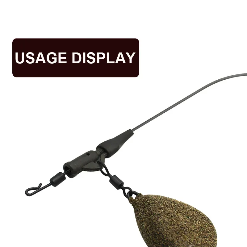 Accesorios de pesca de carpa Paquete de acción de clip de plomo de pesca - Clip de plomo Giratorios de cambio rápido, gomas de cola y tubos para aparejo de carpa - imagen 5