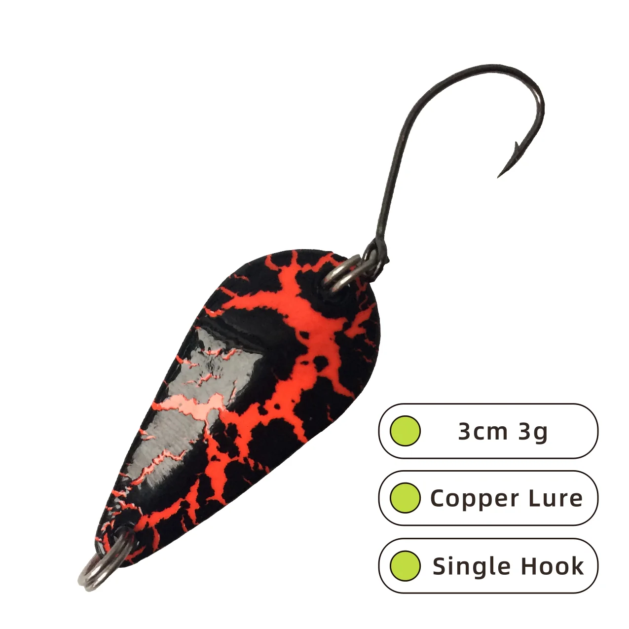 Swolfy 20 piezas 3 uds 3g Peche Leurre Pesca SPOON cuchara colorida cebo corriente de cobre señuelo de Pesca de Metal para trucha Chub perca salmón - imagen 2