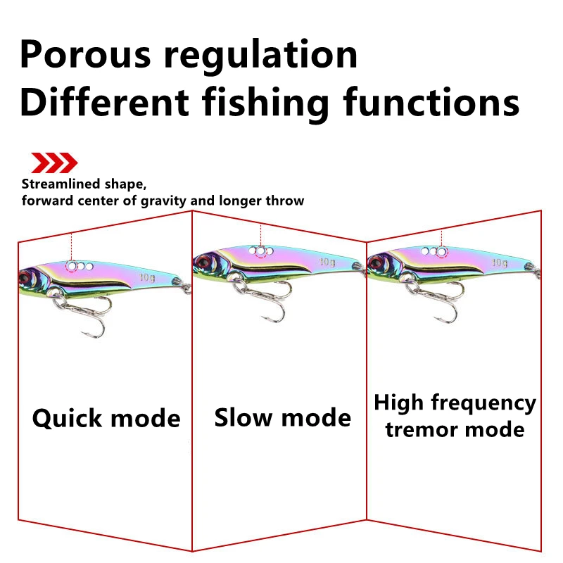 1 Pcs Metal All Water Layer Long Throw Colorful Vibration VIB Sequin FishingArtificial Bass Bait Special Bait for Tremor Bait - imagen 2