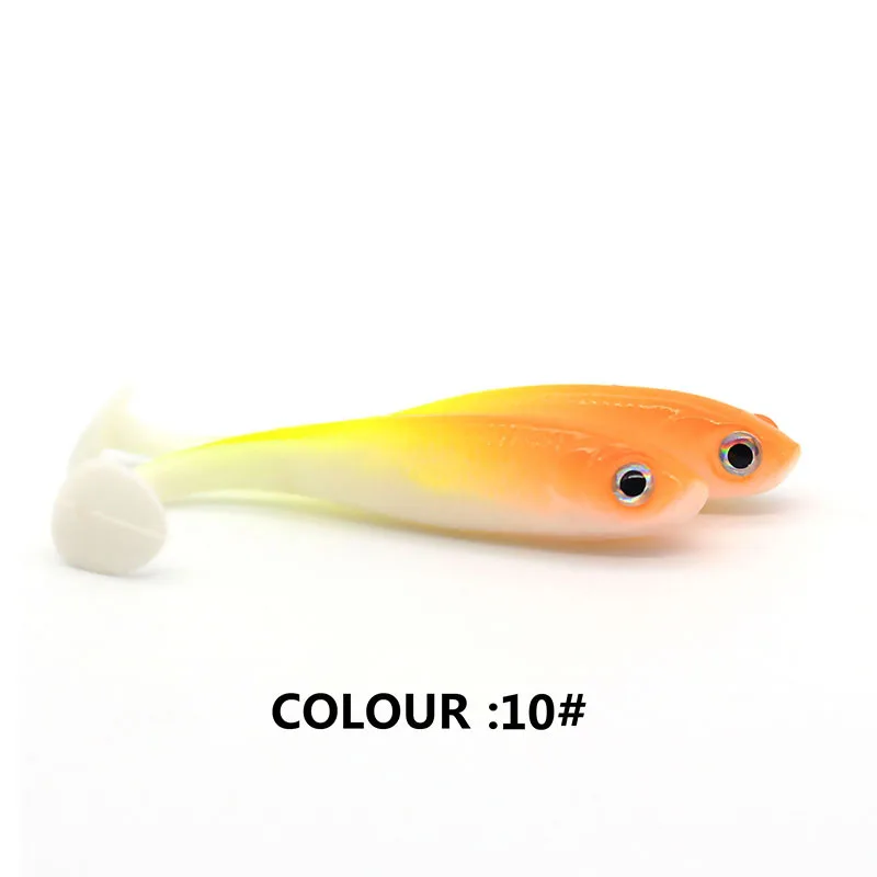 1 Uds 7cm/2,1g señuelo de Pesca cebo de cola en T señuelos blandos cebo de silicona Pesca en el mar Swimbait Jigging Wobblers aparejos de Pesca Spinnerbait - imagen 5