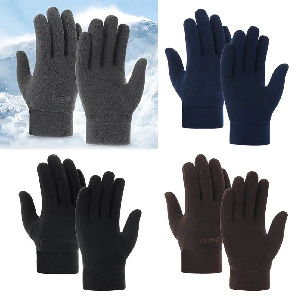 Guantes cálidos de invierno para hombres y mujeres, guantes de lana para pantalla táctil, a prueba de viento, Snowboard, motocicleta, conducción - imagen 3