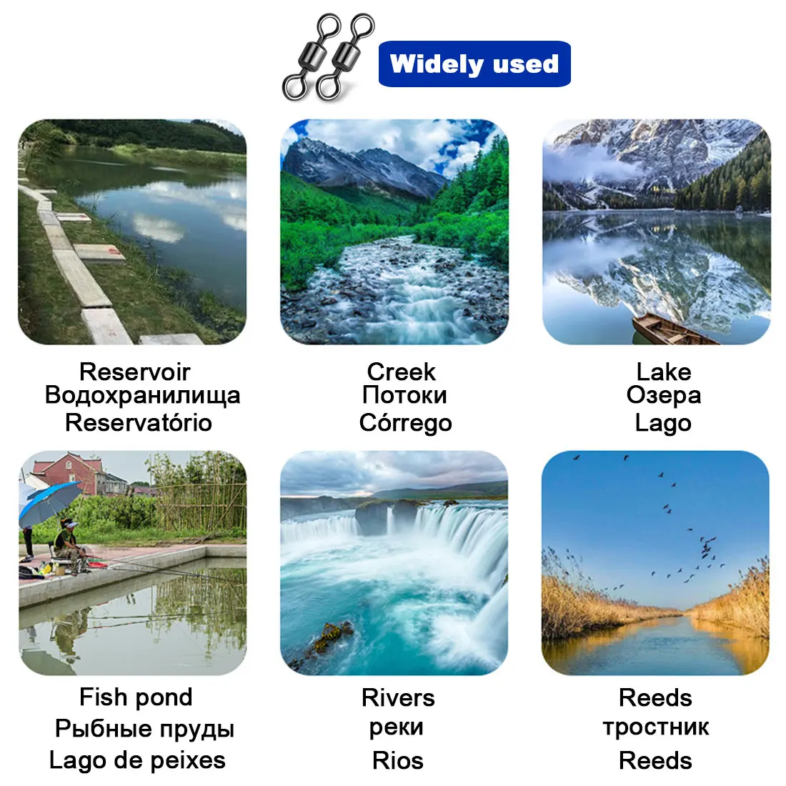 Aparejos giratorios de barril rodante para pesca, 100 Uds., rodamiento de bolas, conector a presión giratorio para pesca, conector de señuelos de níquel para humo de agua salada - imagen 4