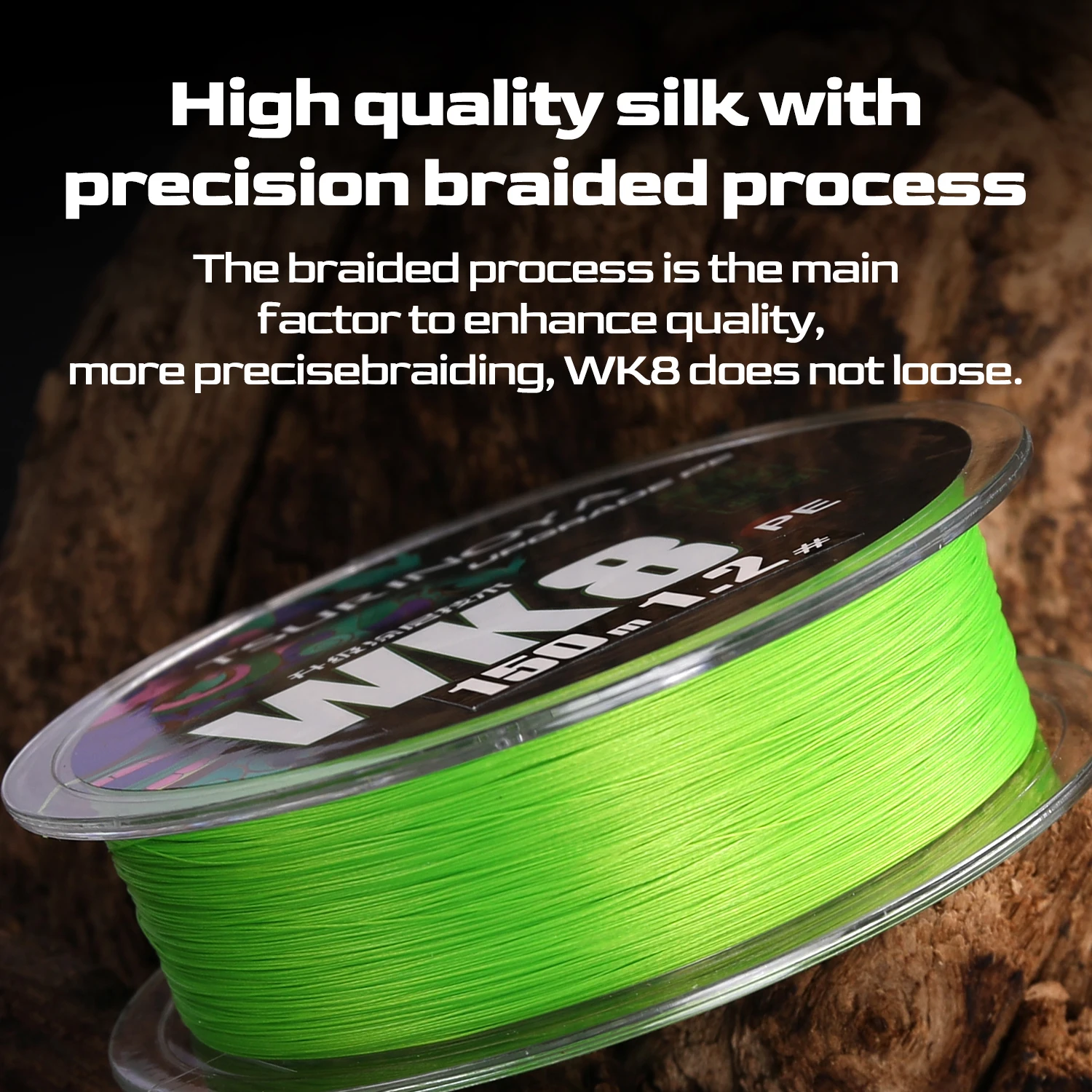 TSURINOYA WK8 hilo de pescar de PE trenzado 150M 8 hebras teje pesca de alta resistencia Ultra suave 14-50LB revestimiento fuerte de agua salada - imagen 4