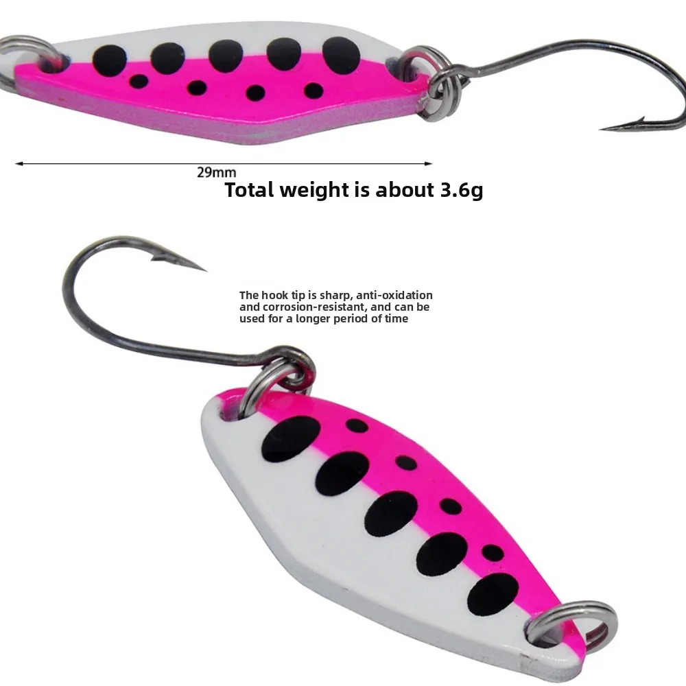 MUKUN, 1 Uds., señuelo para trucha, cuchara, cebo 3,6g, 29mm, pintura colorida, Metal de cobre, Señuelos de Pesca artificiales para trucha, perca, Chub - imagen 2