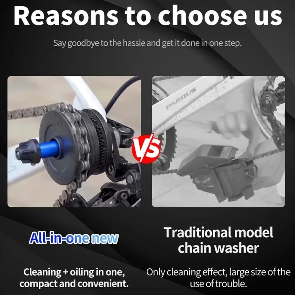 Cepillo de silicona duradero, herramienta para cadena de bicicleta, herramienta de sujeción negra, herramienta de limpieza de cadena, sujetador de cadena ajustable, limpieza de cadena - imagen 4