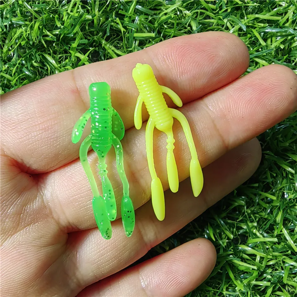 MUKUN-Mini Señuelos de Pesca blandos, 10 piezas, TPE, 0,4g, 40mm, Wobblers, cebo Artificial de silicona, Swimbait, Jigging, aparejos de pesca - imagen 3