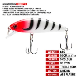 Señuelo Minnow Hundido de Plástico Duro para Trucha y Lubina