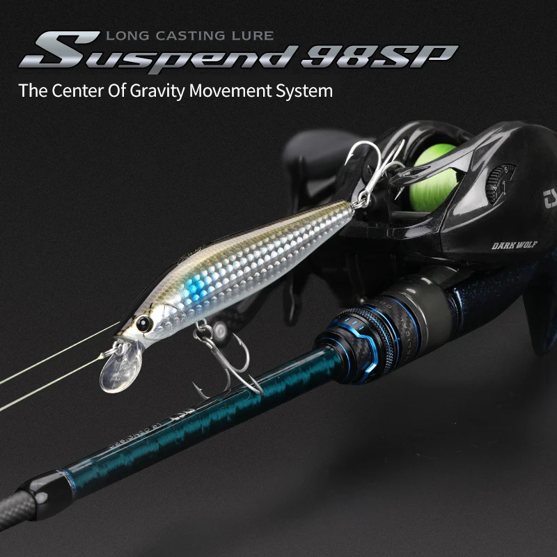 Señuelo de pesca TSURINOYA 98SP suspendido Minnow DW86 STINGER 98mm 14,5g cebos duros artificiales de agua salada Wobblers de peso de lubina