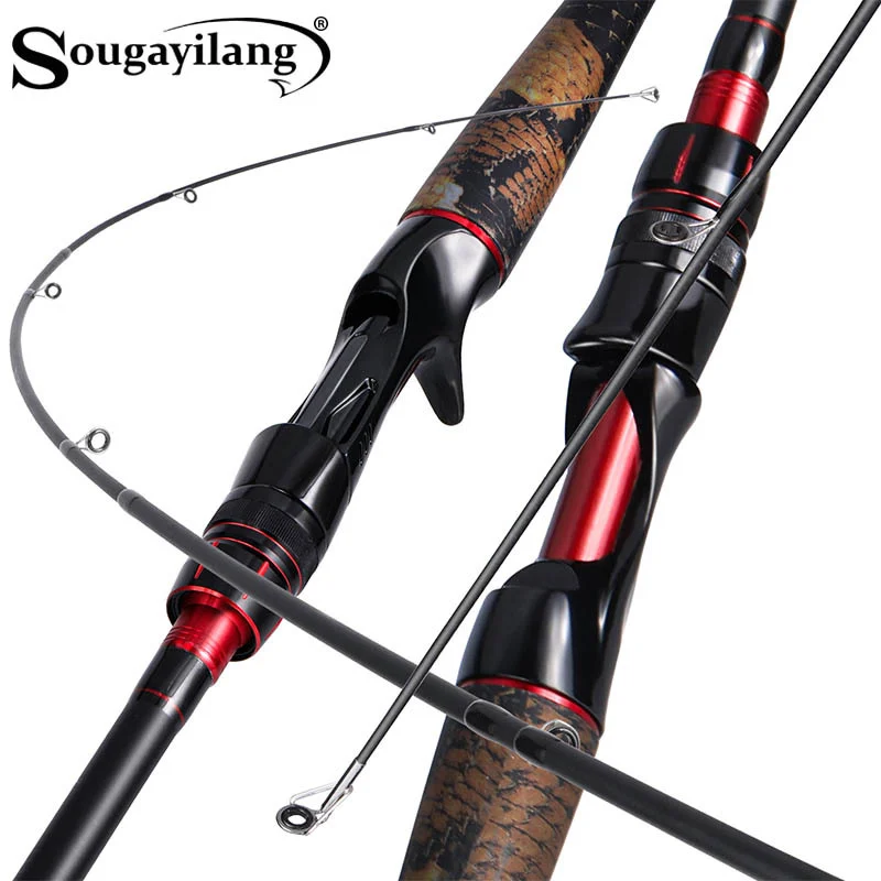 Sougayilang Caña Giratoria de Carbono Ultraligera – Pesca en Agua Dulce