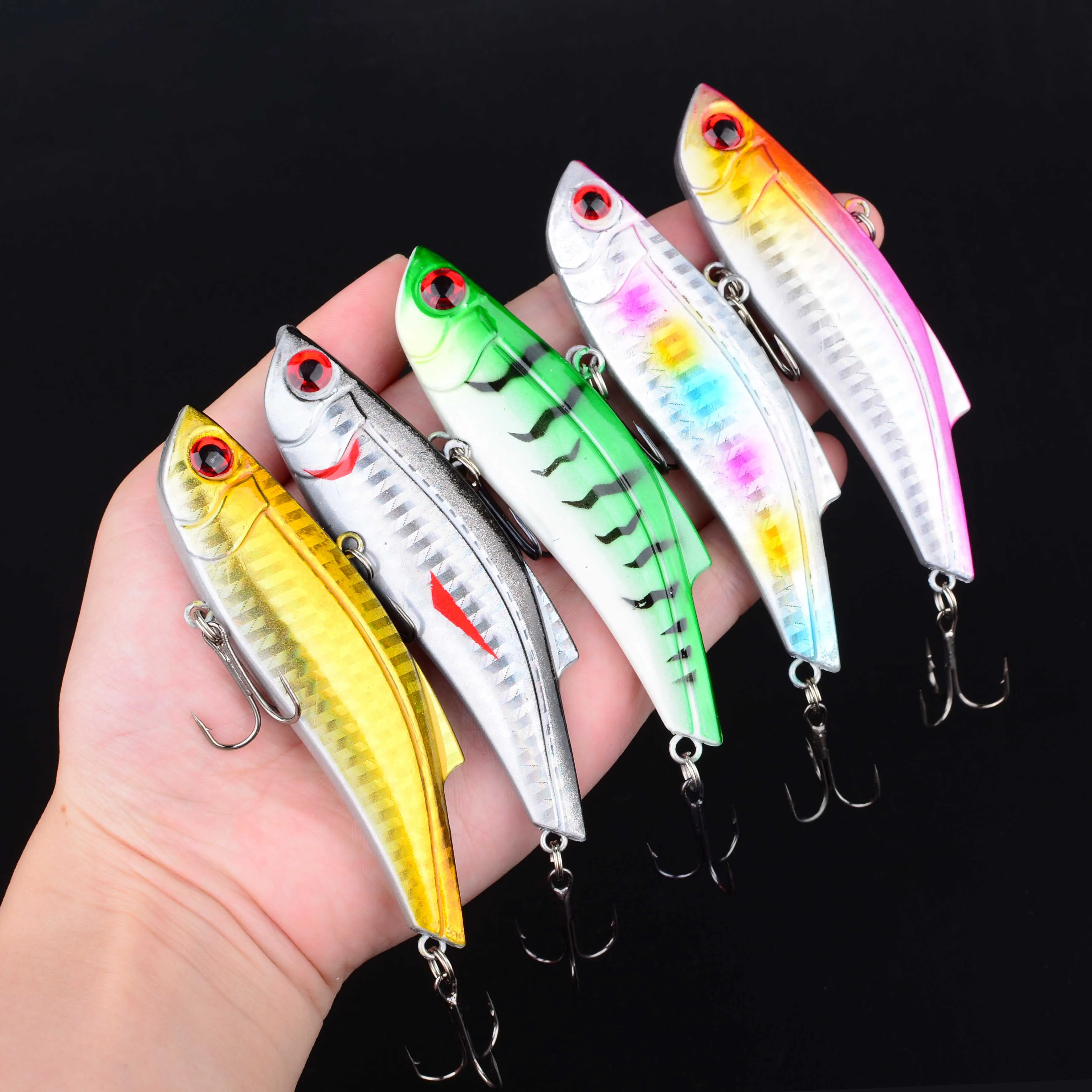 Señuelo de pesca duro de rata de fundición larga, anzuelo VIB de invierno, señuelos Vibra que se hunden, 10 Uds. - imagen 3