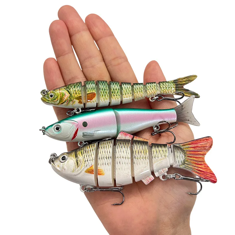 5 uds Wobbler de pesca realista 2/6/7 segmentos Swimbait Crankbait cebo duro lento Isca señuelos artificiales aparejos de pesca - imagen 4