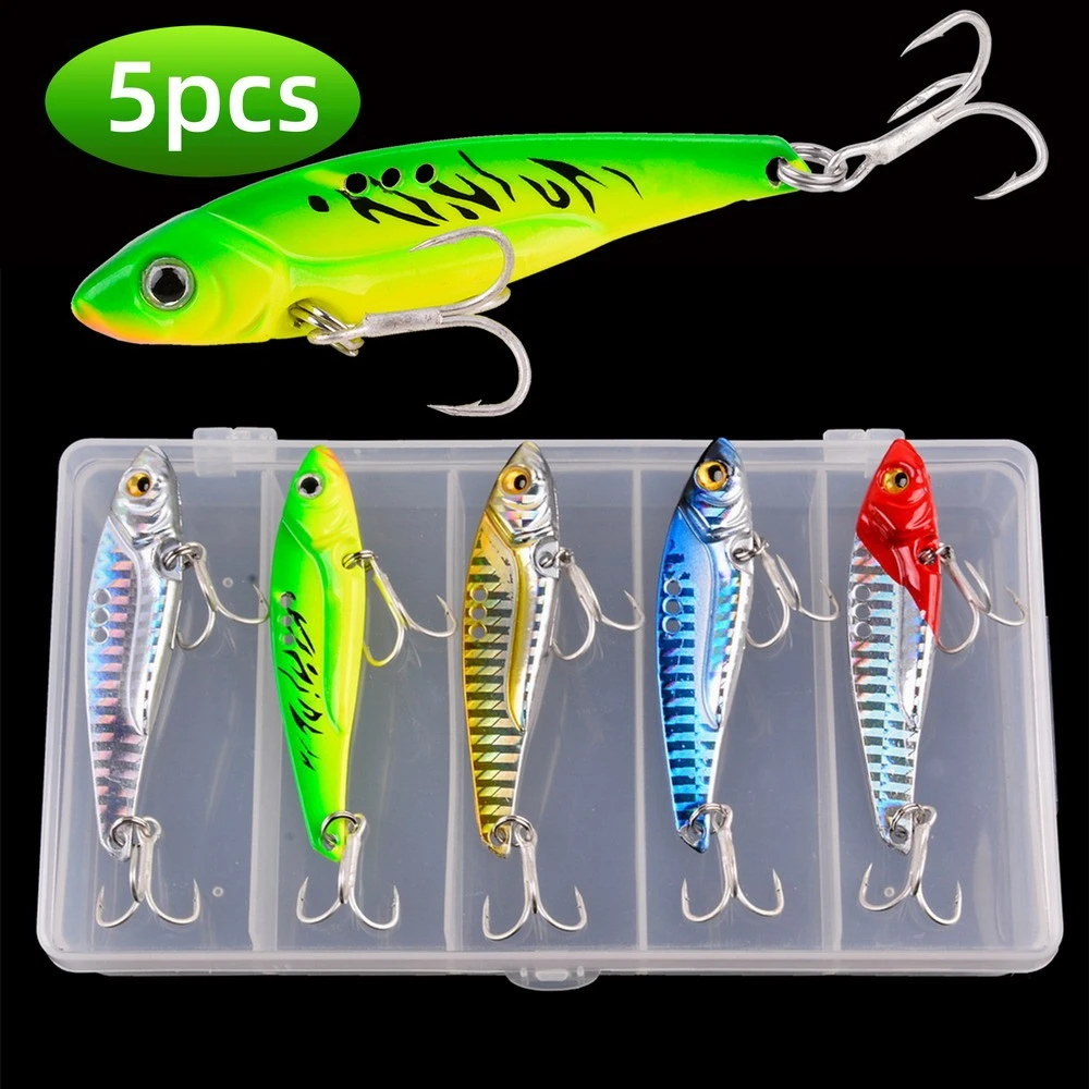 5 unids/lote VIB señuelo de Pesca 7-25g hoja de Metal hundimiento Spinner cebo de vibración Swimbait Pesca para lubina Pike Crankbait aparejos cebo