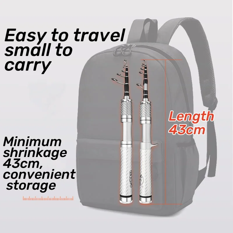 LIZARD-señuelo telescópico de protección para agua de mar, carbono y peso ligero, longitud de contracción, 43cm, peso solo, caña de pescar de 98g - imagen 3