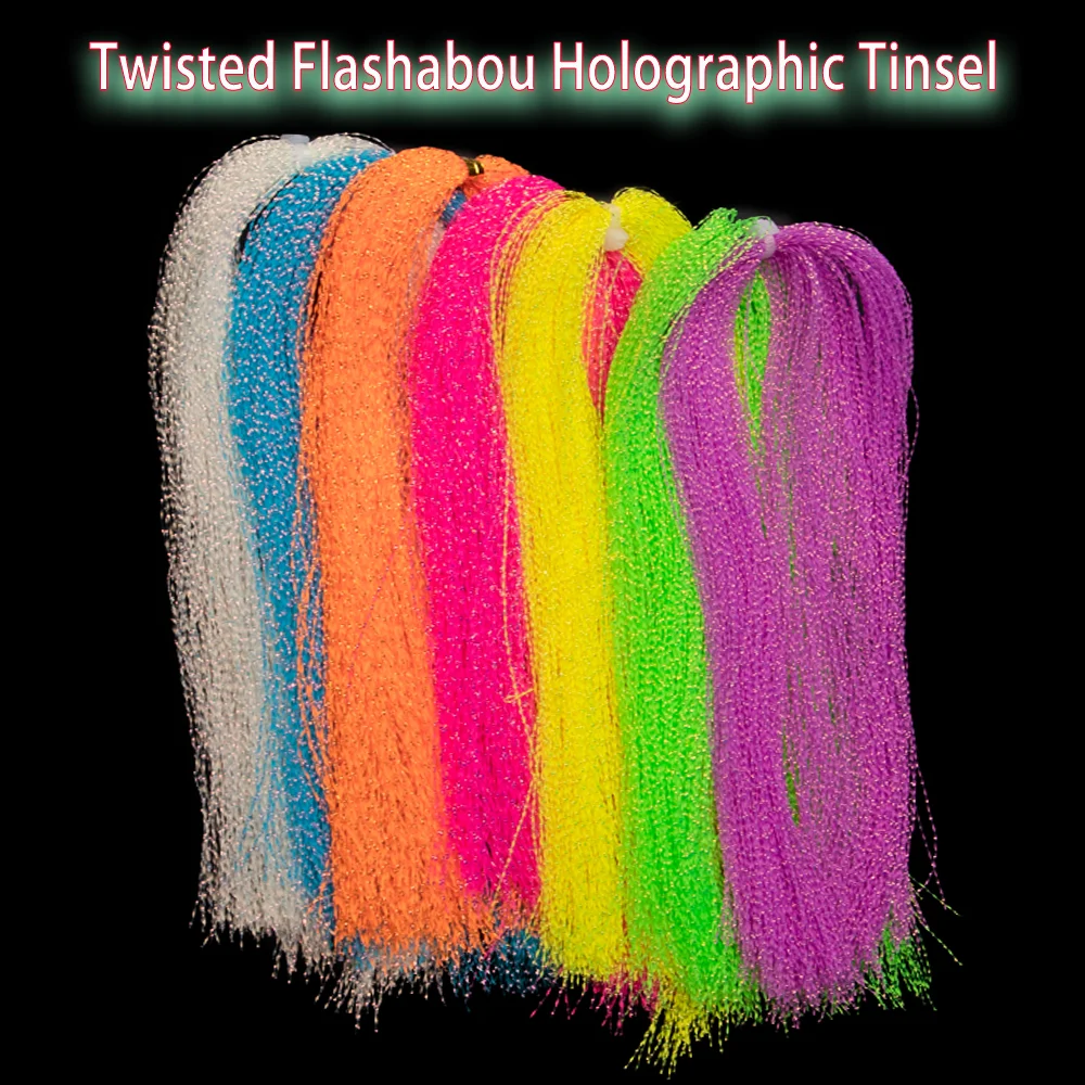 Wifreo luminoso holográfico cristal Flash oropel Flashabou atado de moscas Material Lucio trucha serpentinas plantilla anzuelo de pesca fabricación de señuelos - imagen 2