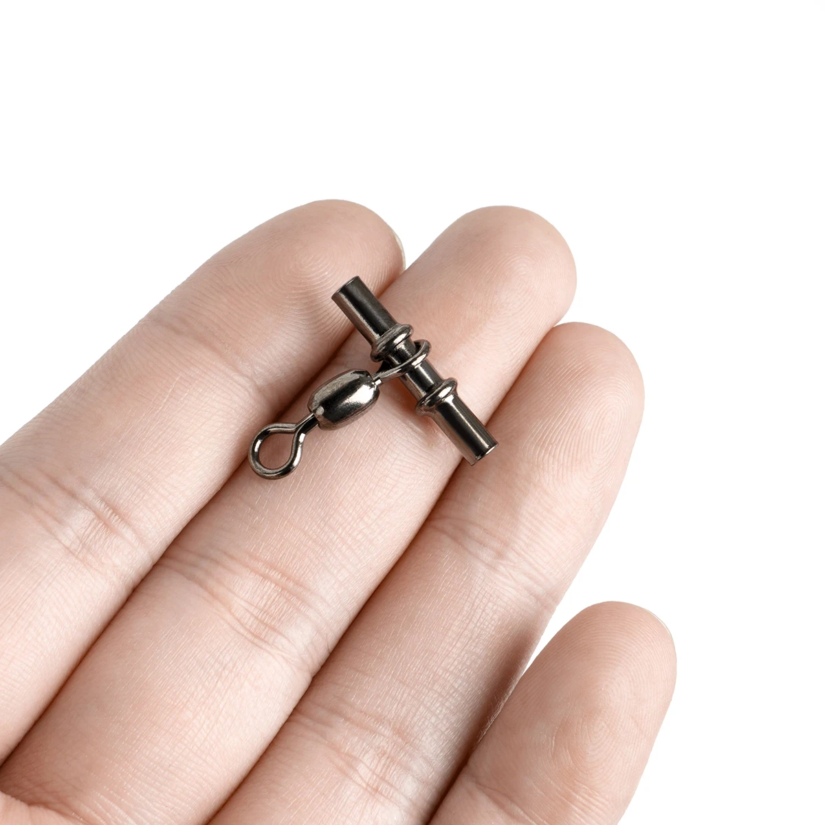 20 piezas giratorios en forma de T de línea cruzada de 3 vías, conectores de pesca de Surf para evitar giros de línea y enredos - imagen 4