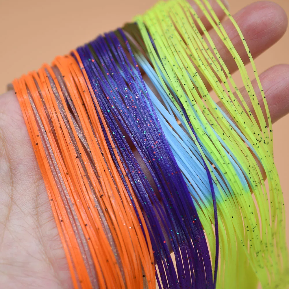 MNFT-señuelo de pesca de silicona, falda multicolor, capas de Material, plantillas artesanales, 2 uds. - imagen 4