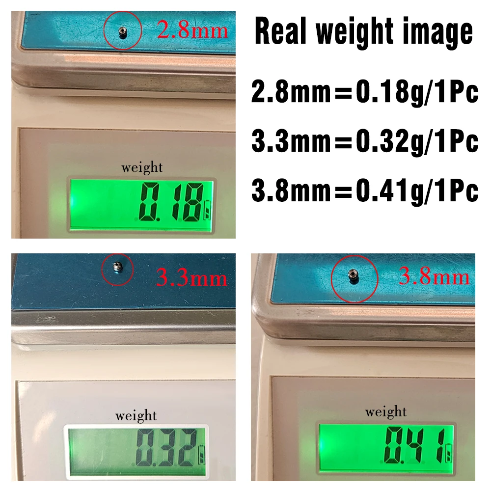 MNFT 10 piezas de cabeza de cuentas de atado de moscas de tungsteno para materiales de pesca de ninfa aumentan el peso - imagen 4