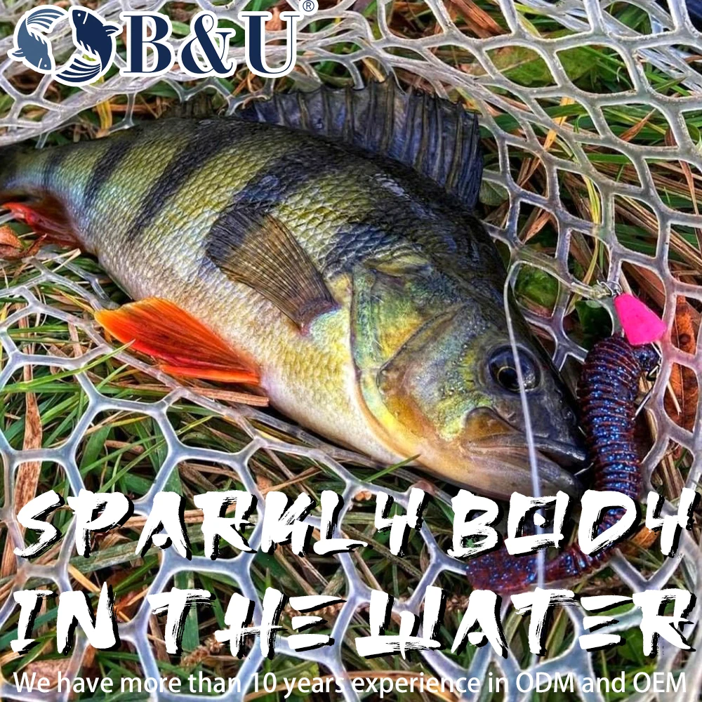 B & U-señuelo de pesca con anillo de impacto de grasa, 55mm/70mm, cebos de plástico blando, Swimbait, Jigging, cebos artificiales - imagen 3