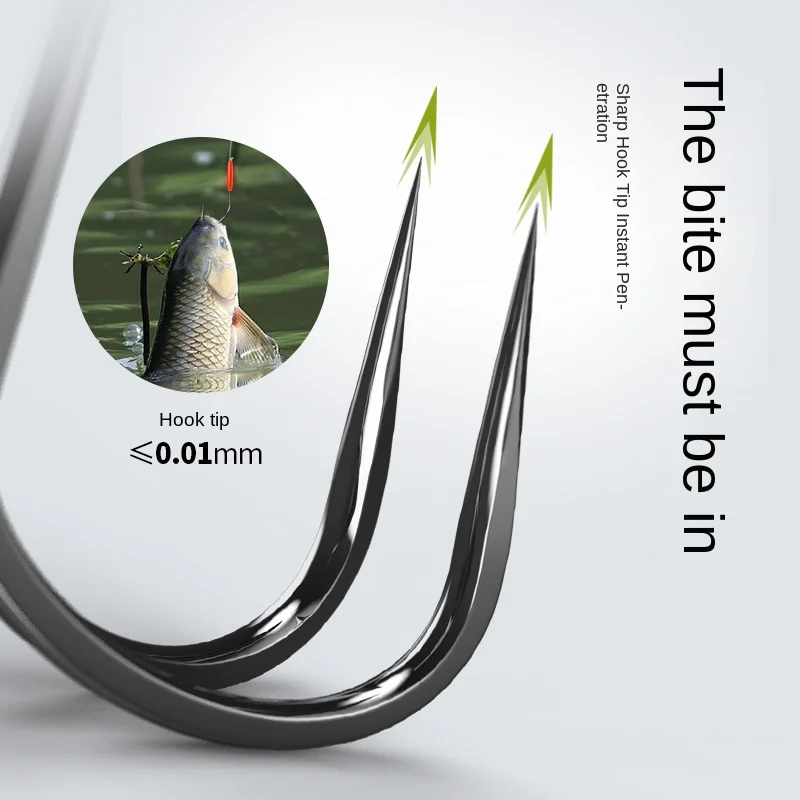 LINNHUE, nueva carpa plateada con diente de lobo Kanto y carpa plateada con línea sin nudos y doble gancho, pozo negro de competición - imagen 4