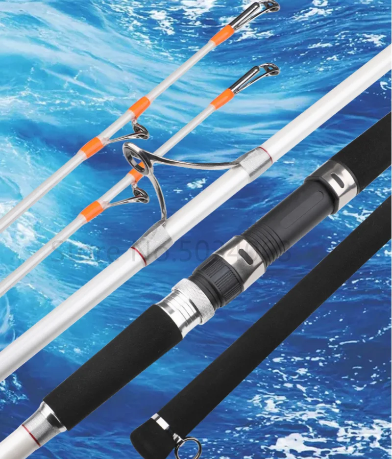 Caña de pescar portátil para balsa de barco, cebo giratorio súper duro, caña de pescar de carbono de 1,8 M, 2,1 M, 2,28 M, caña de pescar de remolque - imagen 5