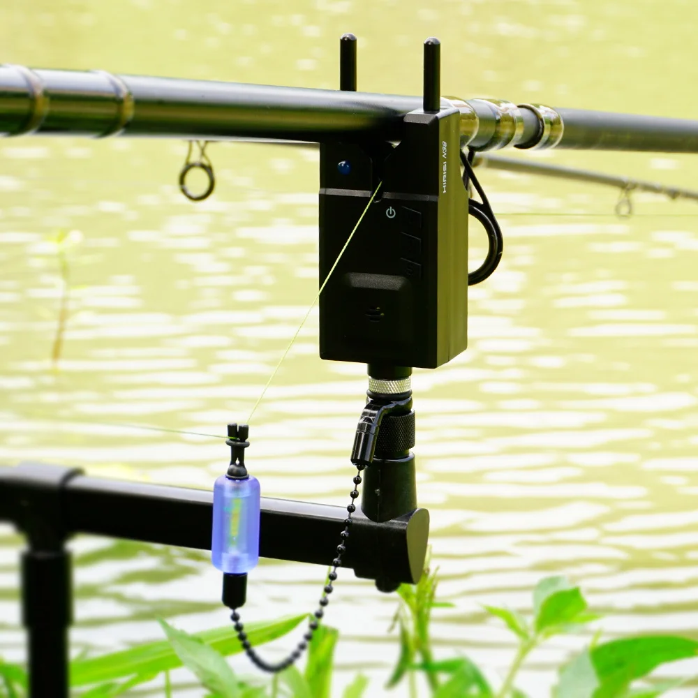 Hirisi-indicadores LED de alarma para pesca de carpa, alarma de mordida, volumen ajustable, sensibilidad del tono, accesorios de pesca N38 - imagen 3