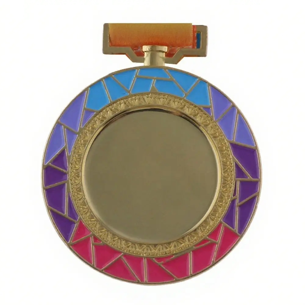 Cinta de color Medallas de metal graduales Oro Plata Bronce 6,5 cm Medallas para reuniones deportivas escolares Recuerdo Adorno universal para reuniones deportivas - imagen 5