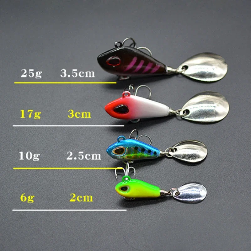 OUTKIT nuevo Metal Mini VIB con cuchara señuelo de pesca 6g10g17g25g 2cm aparejos de pesca Pin Crankbait vibración Spinner cebo que se hunde - imagen 3