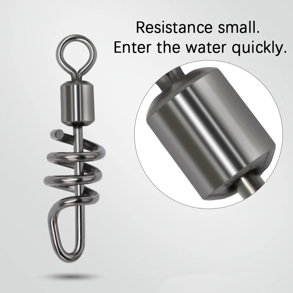 DNDYUJU 20-100 Uds pesca giratoria con broche atornillado conector de anillo sólido de acero inoxidable anzuelos señuelos productos de pesca - imagen 3