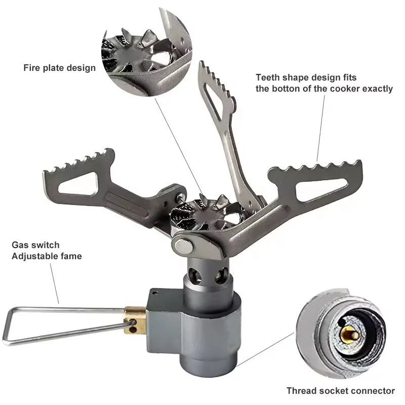 Mini Quemador Gas Titanio HT-3000T – Estufa Portátil para Camping - imagen 5
