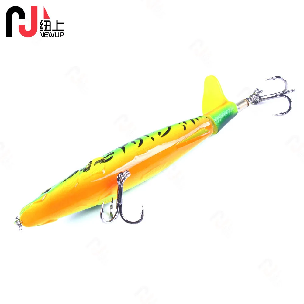 Señuelos de pesca con lápiz de hélice de cocodrilo 13Cm-16G-6 #   Cebo artificial de simulación, cebo de pesca con cola giratoria dura - imagen 5