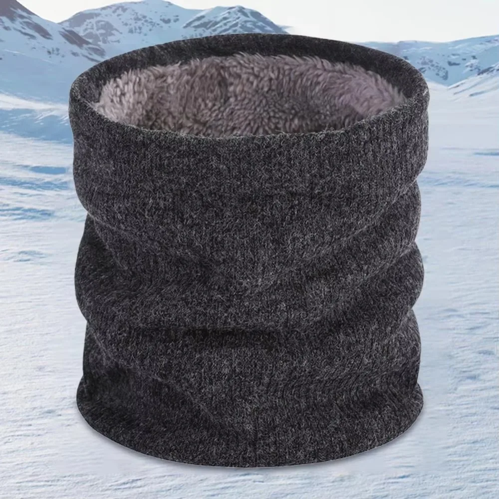 Nueva bufanda de punto con forro polar, calentador de tubo para el cuello, bufandas circulares de doble capa, polaina gruesa y suave para el cuello para invierno para mujer/hombre - imagen 5