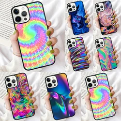 Funda iPhone 17/16/15 holográfica psicodélica trasera