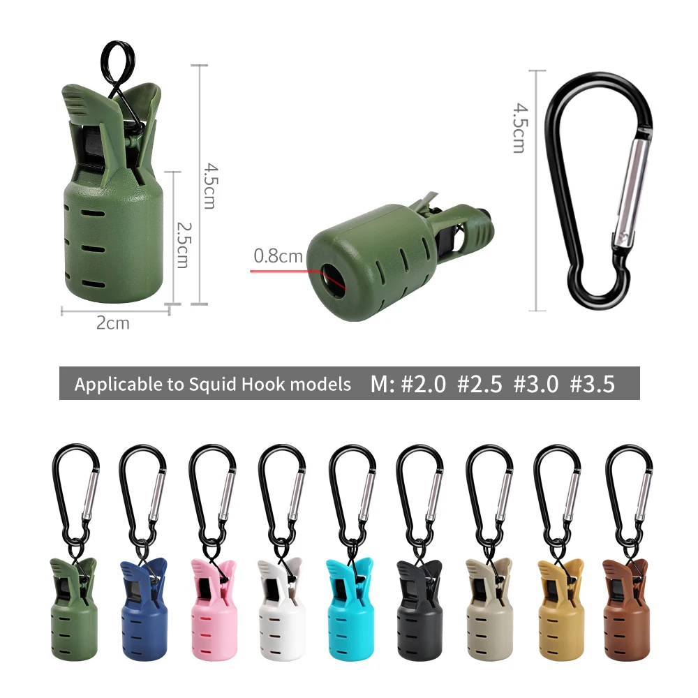 Nuevo 6 uds cubierta protectora para anzuelo de pesca M #   PVC madera camarones pulpo Egi calamar gancho cubierta aparejos de pesca - imagen 3