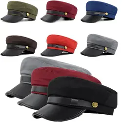 Gorra plana Vintage azul marino gorra plana sombrero octogonal boina sombreros vendedor de periódicos cálido Otoño Invierno sombrero viajes al aire libre