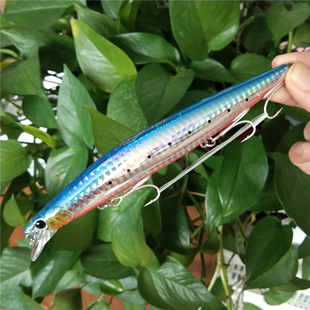 TSURINOYA-señuelo de Pesca de Mar de tungsteno, cebo duro Artificial grande de fundición ultralarga, Minnow STINGER, 140mm, 24g, 2 piezas - imagen 5