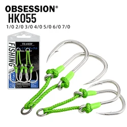 Anzuelos Dobles Obsession HK055 – Acero al carbono para Slow Jig