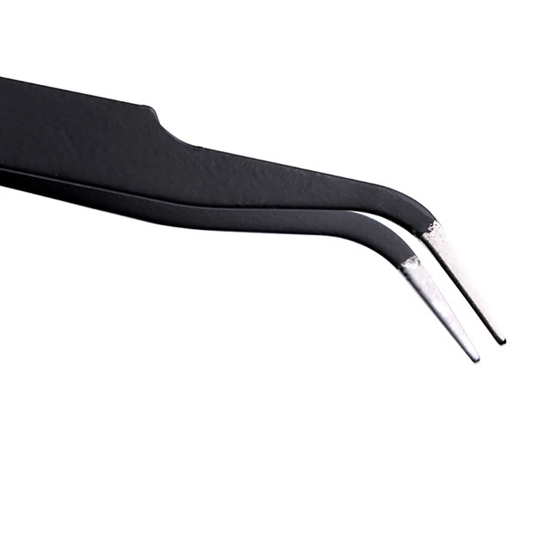 Pinzas de decoración de lentejuelas de acero inoxidable, pinzas profesionales versátiles de precisión, alta calidad, curvadas, elegantes, rectas, negras - imagen 3