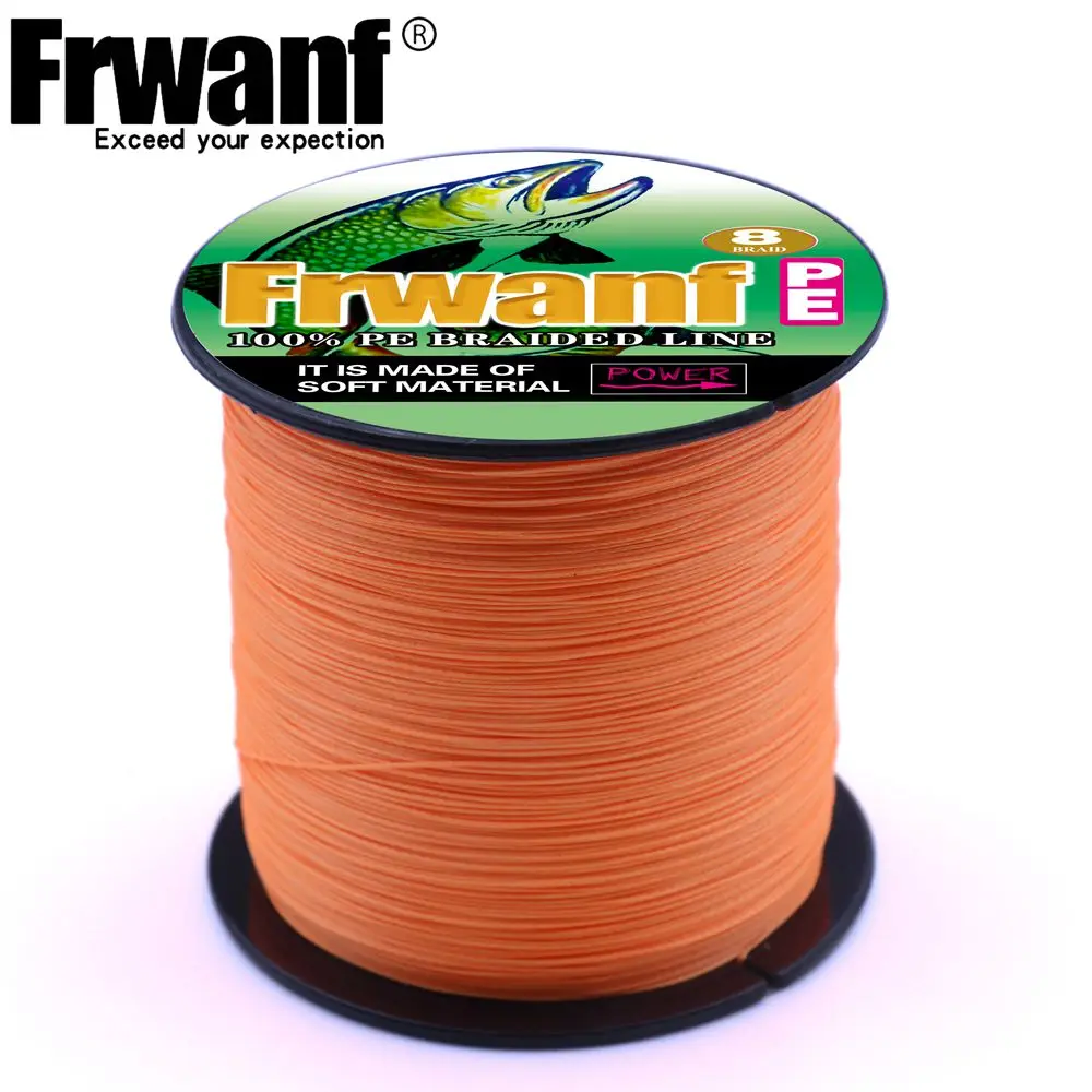 Frwanf-sedal de pesca trenzado de 8 hebras, línea de pesca trenzada de 300M, color naranja, para agua salada, Sedal japonés de PE, multifilamento, novedad - imagen 2
