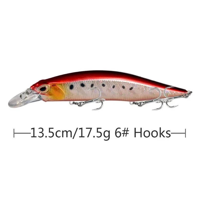 Señuelo de pesca Artificial, cebo Crankbait Wobblers, ojos 3D, perca, Lucio, Carpa, natación, pesca, 135mm, 17,5g, 1 unidad - imagen 5