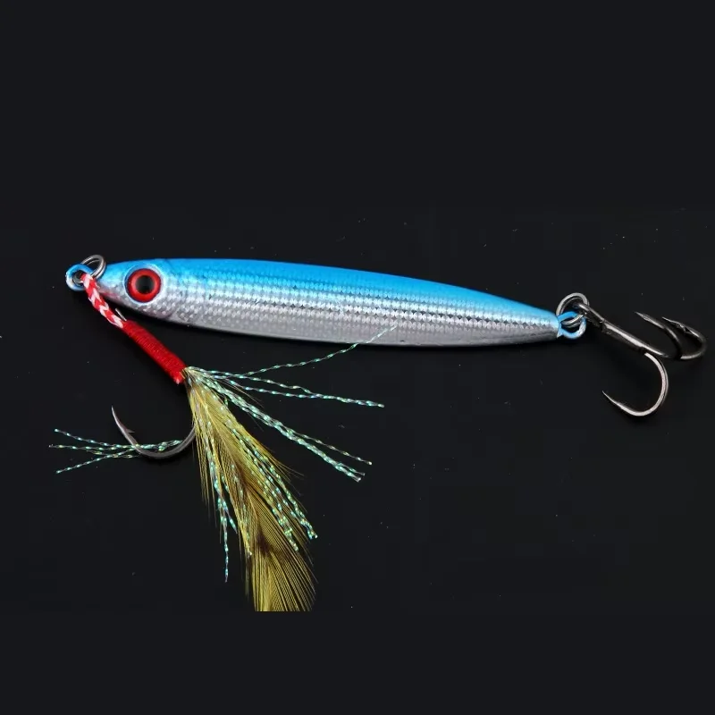 0g placa de hierro cebo de pesca cuchara de salto fundido de Metal lubina señuelo Artificial equipo de pesca cebo de pesca