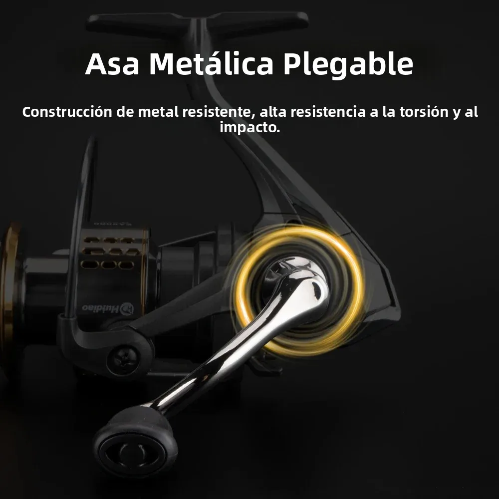 Carrete Spinning Huidiao – Doble Manivela, Arrastre 12KG para Lubina - imagen 5