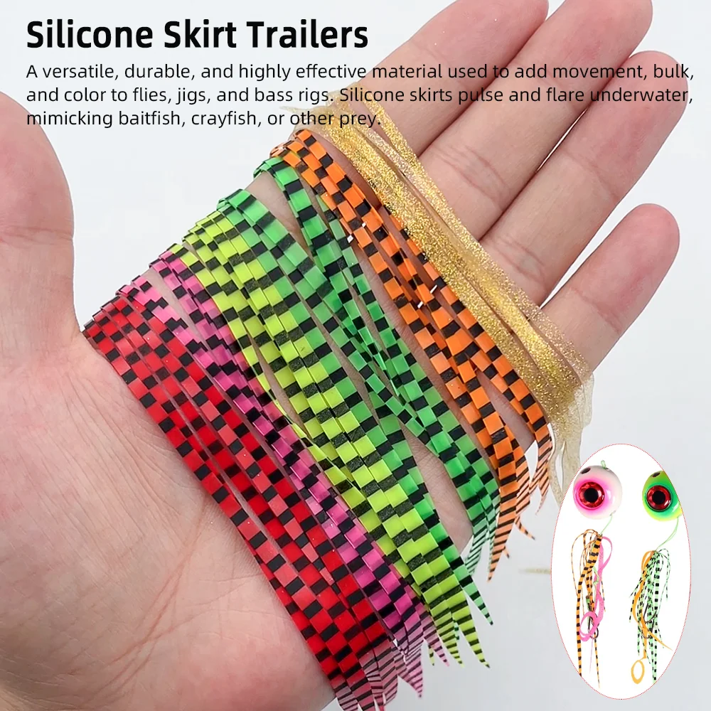 Wifreo 20 piezas/30 unidades de remolques de falda de silicona de repuesto para plantillas deslizantes Tai Kabura pulpo calamar pargo Jigging Señuelos de Pesca - imagen 2