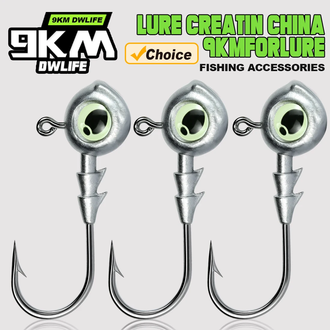 Jig Head con ojos luminosos – Anzuelos para vinilo mar y río