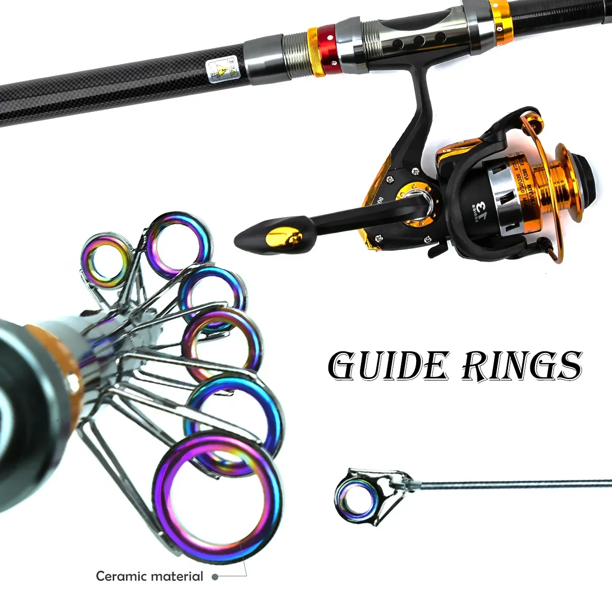 Juego de cañas de pescar de carbono, caña recta, rueda giratoria, juego completo de señuelos, carrete de Pesca, juego combinado de anzuelo de cebo, cebo suave - imagen 3