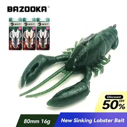 Bazooka-señuelo de pesca de langosta, anzuelo de plomo suave de silicona, Swimbait que se hunde, Wobblers JIG Shad Worm Jighead Bass Pike, cebo de invierno