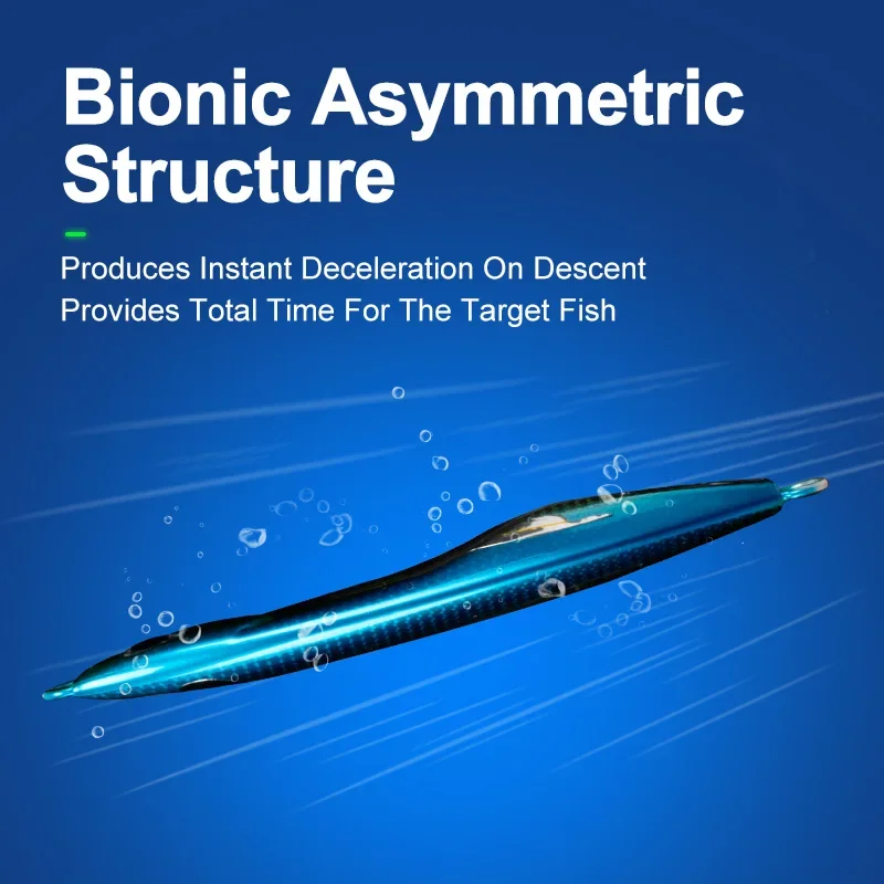 Señuelo de pesca Jigging de Metal de calidad, Micro fregadero lento, 30g-120g, Dubstep con ala, piel, atún, lubina, cuchara, plantilla, señuelo para barco de mar, 1 ud. - imagen 4