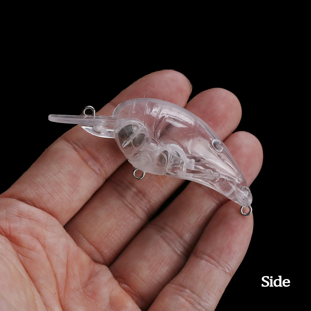 Chan'sHuang sin pintar 20 piezas 70mm 10G Crankbait Wobbler DIY Mini señuelo de pesca transparente cuerpos en blanco manivela - imagen 5