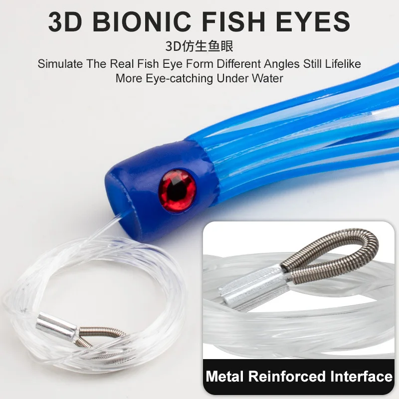 Señuelo de arrastre UV con gancho, cebo duro de Pesca de atún, falda de calamar, juego grande, 15cm, 32g, 1 unidad - imagen 5