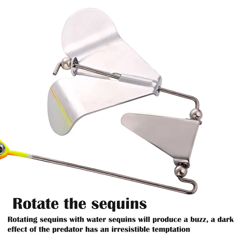 Sougayilang 17G Buzzbait Señuelos de Pesca sin malezas señuelo de pesca Wobbler Chatterbait Spinnerbait plantillas señuelo para pesca de Lucio - imagen 4