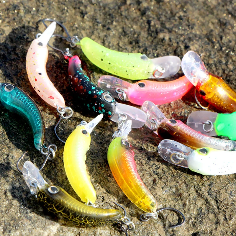 LETOYO-señuelo de pesca teñido, 40mm, trucha, Mini Crankbait, Micro Minnow, manivela flotante, cebos duros artificiales, aparejos de pesca de agua dulce - imagen 5